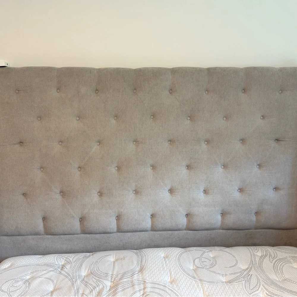 Macy's Elegant Gray Tufted Headboard